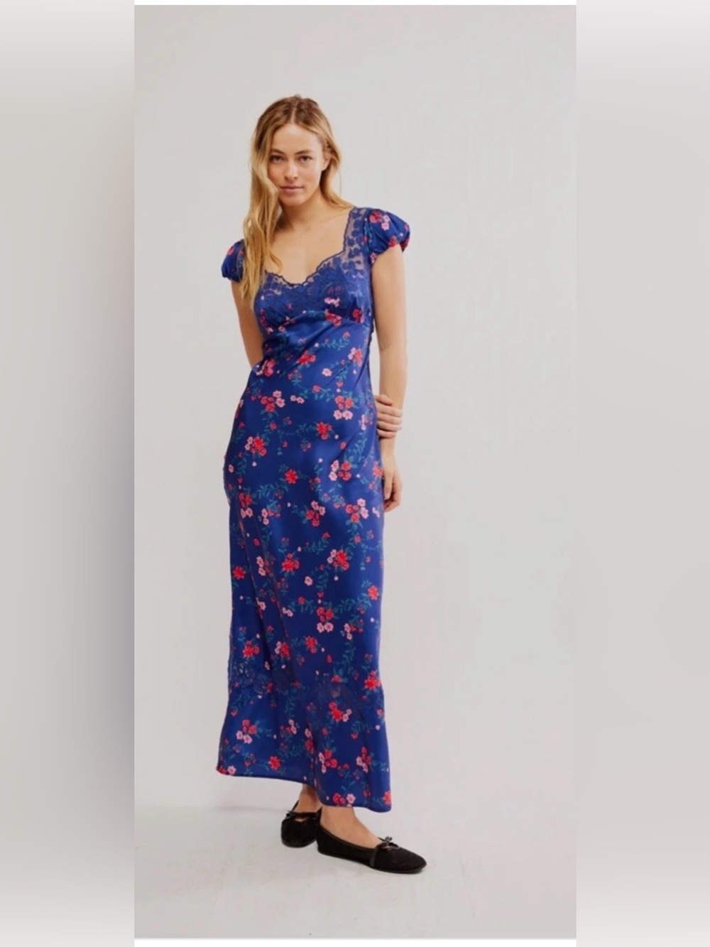 NWT Free People Butterfly Babe Lace Floral Printed Maxi Dress Sz XL - Picture 1 of 14